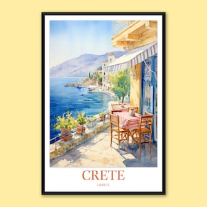 Crete Travel Poster: Rethymnon Old Town, Greece Wall Art