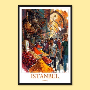 Istanbul Grand Bazaar Print: Travel Poster, Spice Market Wall Art