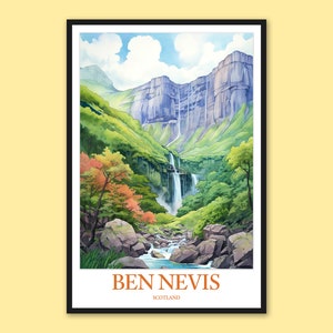 ベン・ネビス スコットランド 版画：山川渓谷の旅の芸術