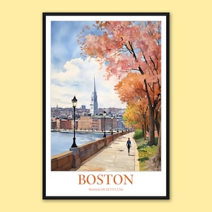 Boston Travel Poster: Scenic Massachusetts Wall Art