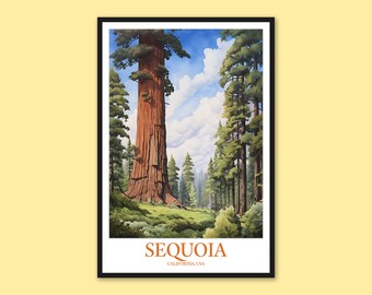 Sequoia National Park Travel Poster: California Wall Art