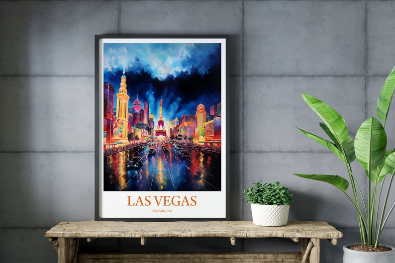Las Vegas Print Las Vegas Strip Wall Art Las Vegas Poster Las Vegas