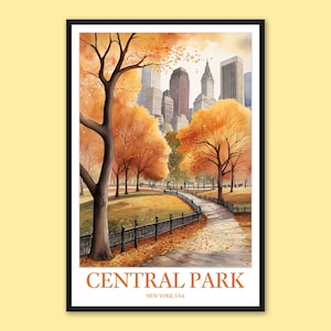 Póster de viaje de Central Park: Arte mural de la ciudad de Nueva York