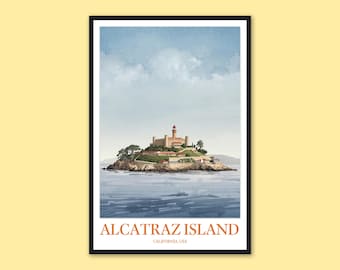 Photo Print 1950s Alcatraz Island, San Francisco Bay, California