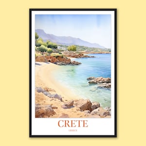 Crete Beach Print: Elafonissi, Mediterranean Sea Travel Poster