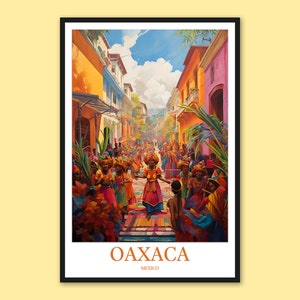 Oaxaca Wall Art Oaxaca Print Oaxaca City Poster Oaxaca Marimba Decor Watercolor Oaxaca Travel Wall Art Mexico Wall Art Oaxaca Gift Art Lover