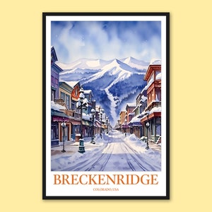 Breckenridge Colorado Winter Street Print: reisposterkunst