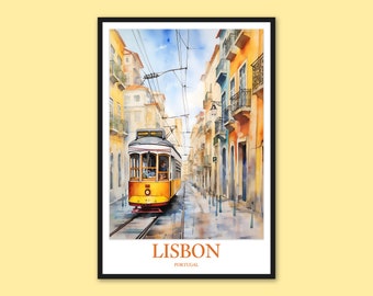 Lisbon Tram Print: Portugal Travel Wall Art