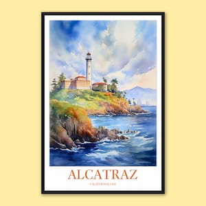 Alcatraz Poster Alcatraz Island Print Alcatraz Wall Art Alcatraz Wall Decor Alcatraz Travel Art San Francisco Wall Art Alcatraz Gift Lover