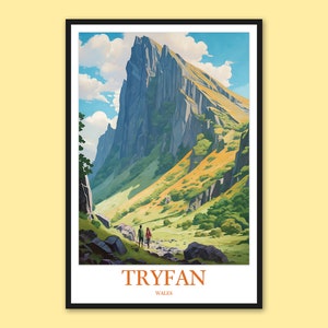 Poster di viaggio Tryfan: stampa artistica per escursioni nel Galles e Snowdonia