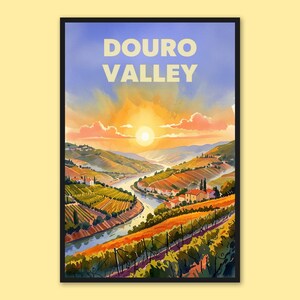 Douro Valley Portugal Print: Travel Poster, Vineyard Wall Art