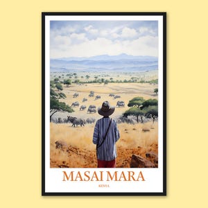 Masai Mara Travel Poster: Kenya Wall Art Print