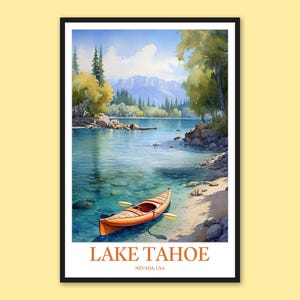 Lake Tahoe Travel Print Wall Art Lake Tahoe Print Lake Tahoe Wall Decor Lake Tahoe Poster Lake Tahoe Travel Wall Art Nevada Wall Art