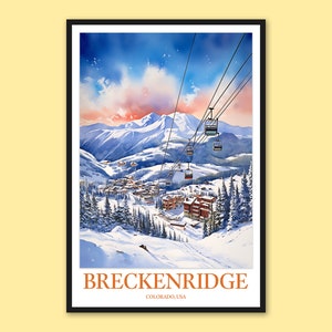 Breckenridge Colorado-reisposter: muurkunst skistad