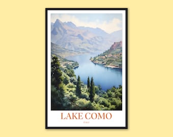 Lake Como Italy Travel Poster: Scenic Wall Art