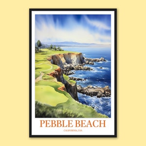 Pebble Beach Golf Course Poster: 17 Mile Drive Scenic Wall Art
