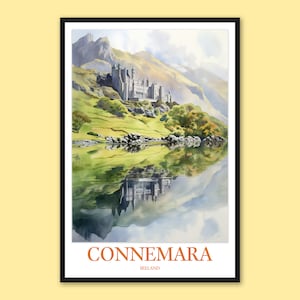 Connemara Ireland Print: Kylemore Abbey Travel Poster