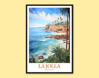 La Jolla Travel Poster: San Diego Wall Art