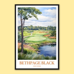 Bethpage Black Wall Art Bethpage Black Golf Course Poster Bethpage Black Print Art Bethpage Black Wall Art Bethpage State Park Golf Poster