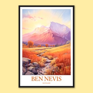 Ben Nevis Print Ben Nevis Wall Art Ben Nevis Poster Ben Nevis Mountain Sunset Wall Decor Travel Wall Art Scotland British Isles Adventure