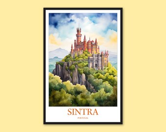 Sintra Portugal Travel Print: Pena Palace Wall Art