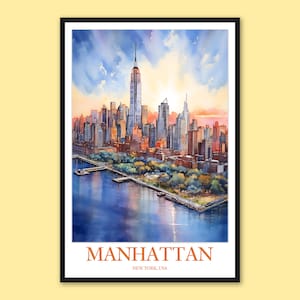 Manhattan Wall Art Manhattan Poster Manhattan Print Art Manhattan Wall Decor Manhattan Travel Art New York City Wall Art Manhattan Lover