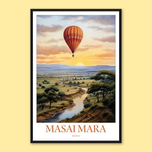 Masai Mara Travel Poster: Kenya Wall Art Print