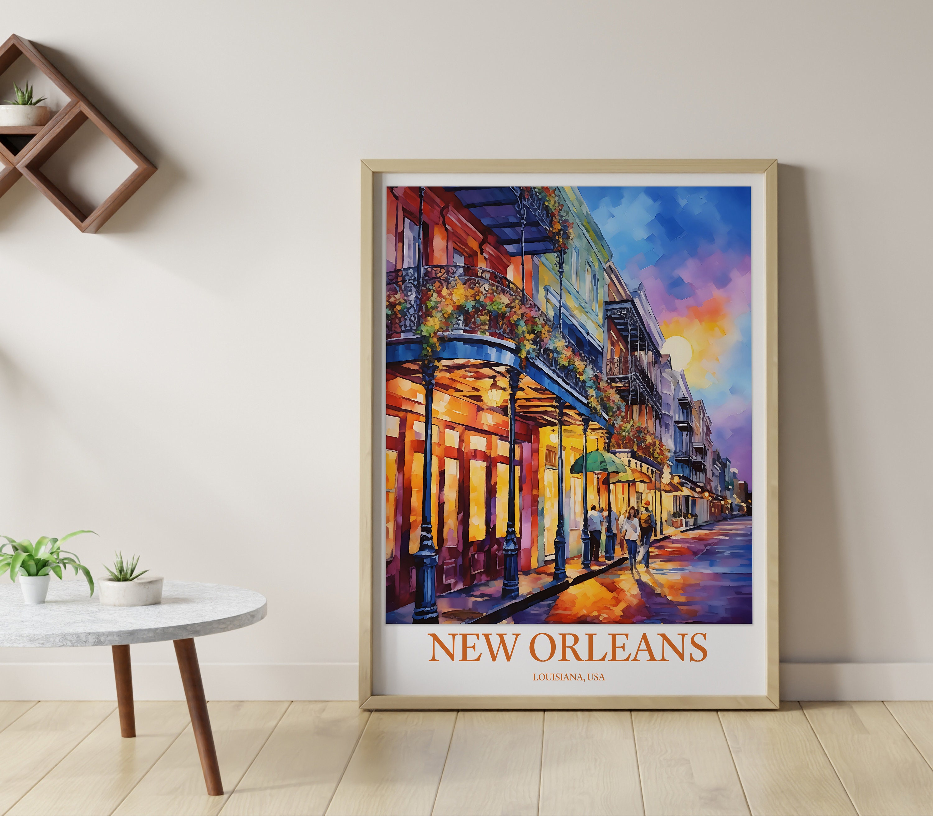 New Orleans French Quarter Travel Poster: Louisiana Wall Art - Etsy