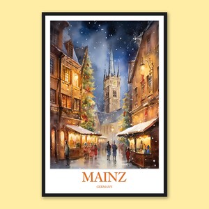 Mainz Christmas Market Print: Germany Travel Wall Art