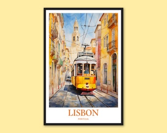 Lisbon Tram Print: Portugal Travel Wall Art