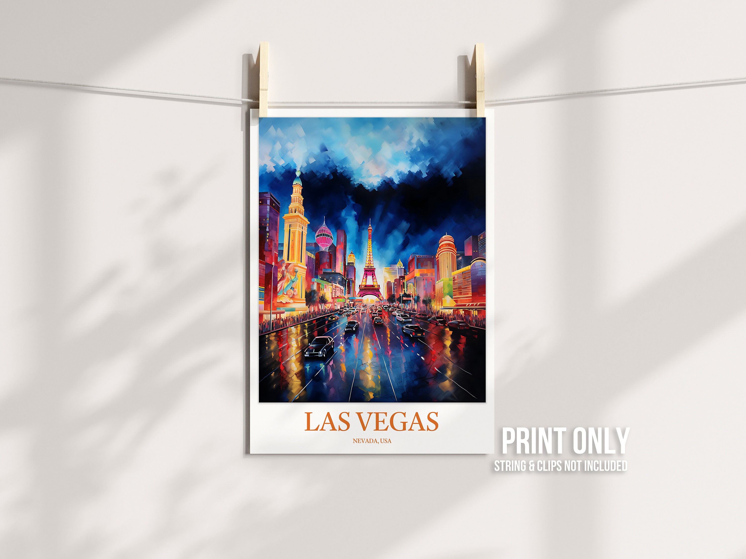 Las Vegas Print Las Vegas Strip Wall Art Las Vegas Poster Las Vegas