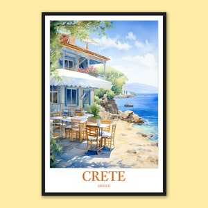 Crete Travel Poster: Mediterranean Coastal Art Print