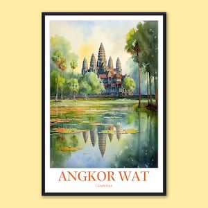 Angkor Wat Temple Print Angkor Wat Poster Angkor Wat Wall Art Angkor Wat Wall Decor Angkor Wat Buddhist Art Travel Cambodia Art Gift Lover