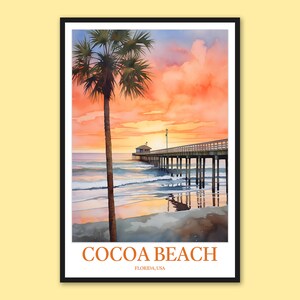 Cocoa Beach Travel Print Wandkunst Cocoa Beach Cocoa Beach Wanddekoration Cocoa Beach Poster Cocoa Beach Travel Print Wandkunst Florida Wandkunst