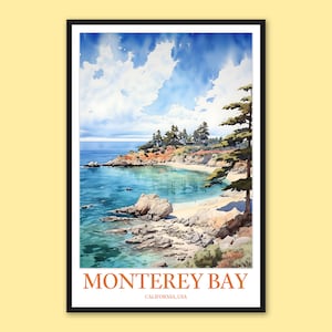Monterey Bay Travel Poster: Coastal Wall Art Print