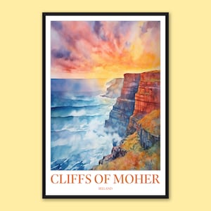 Cliffs of Moher Travel Poster: Ireland Wall Art Print