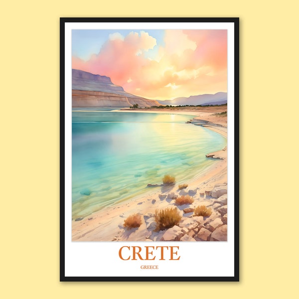 Crete Print Crete Poster Crete Wall Decor Crete Wall Art Crete Elafonissi Beach Balos Lagoon Aegean Sea Travel Wall Art Greece Art Lover