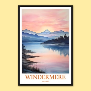 Windermere Print Windermere Poster Windermere Wall Decor Windermere Travel Print Wall Art Windermere Travel Wall Art England Wall Art Gift