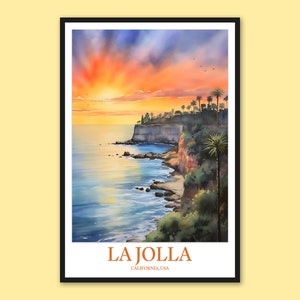 La Jolla Travel Poster: San Diego Coastal Art
