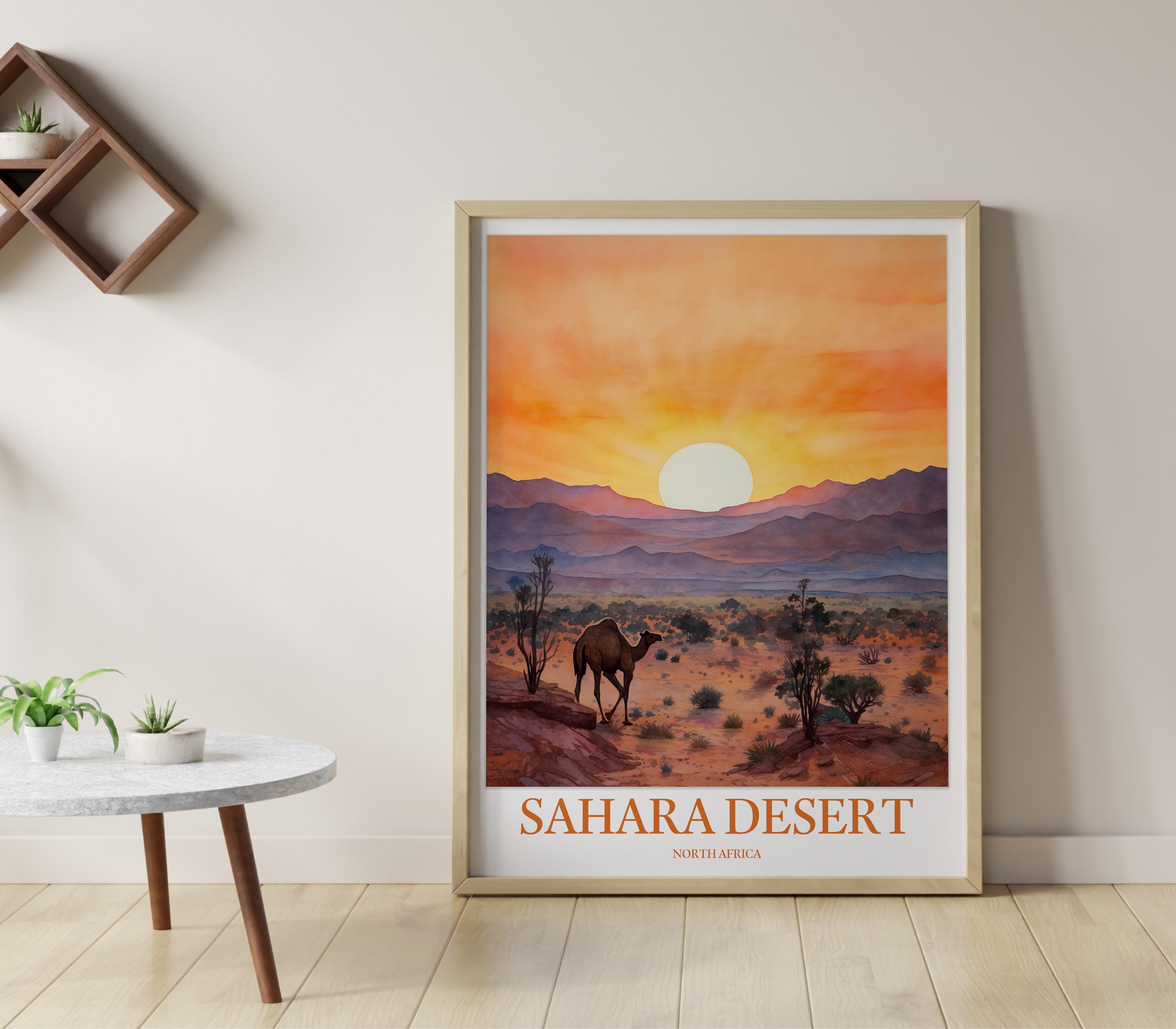 Sahara Desert Travel Poster: North Africa Wall Art - Etsy
