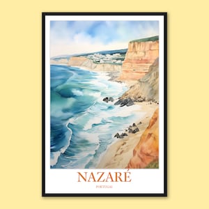 Nazaré Travel Print Wall Art Nazare Poster Nazaré Print Nazaré Wall Decor Nazaré Travel Wall Art Portugal Wall Art Gift Nazare Cliffs Print