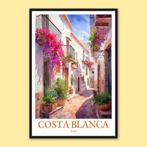 Costa Blanca Poster Costa Blanca Travel Print Wall Art Costa Blanca Print Costa Blanca Wall Decor Costa Blanca Travel Wall Art Spain Altea
