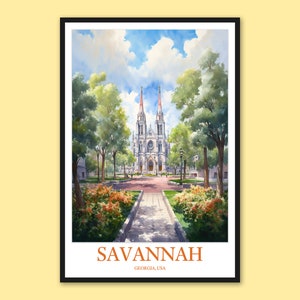 Savannah Travel Wall Art Savannah Poster Savannah Print Savannah Wall Decor Savannah Travel Print Wall Art Georgia Wall Art Gift Lover