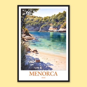 Menorca Travel Poster: Spain Wall Art, Beach Print
