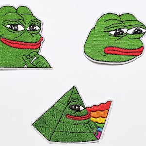 Pepe Frog Sad Frog Iron On Patch Frog Meme Patch Badge Iron On Sew On