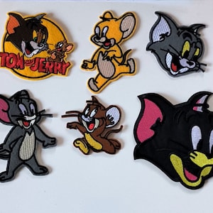 Tom and Jerry Cartoon Character Patch Badge Mouse Rat