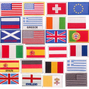 Flag Patches --- National Country Flag Badges Sew on Iron on 8 x 5cm