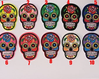 Suger Skull Mexican Patches Badges Iron On / Sew On