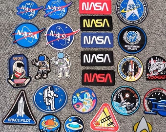 NASA USA Logo Space ship Spaceman Patch Iron On / Sew On Patch Badge