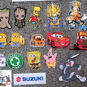 Red Car Groot Guardians Dragon Ball Z Goku Ghostbusters Bugs Bunny Simpson Safety First First Aid Suzuki Rabbit Iron On / Sew On Patch Badge